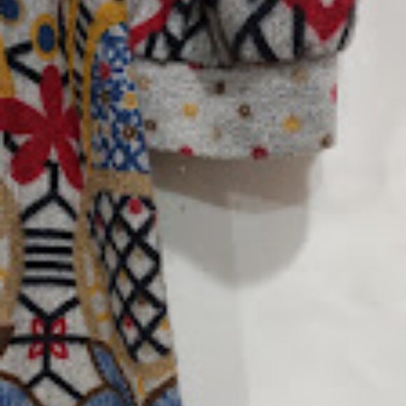 ARYEH KNIT BOHO VINTAGE HIPPIE PEASANT DRESS FESTIVE HOLIDAY SCOOP NECK, SIZE L - Picture 10 of 16